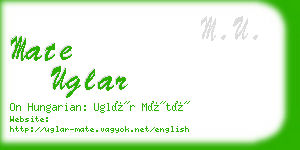 mate uglar business card